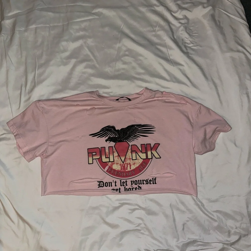 Pink Cropped Tee - Picture 1 of 3